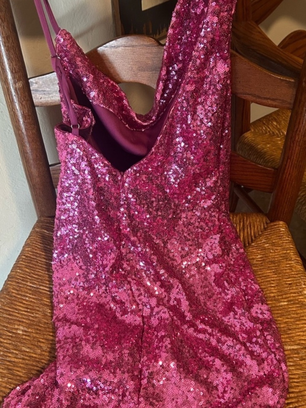 Hello Molly Sequin dress Chemise - Fuchsia